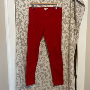 H&M Red Jeggings Skinny Jeans Size 8